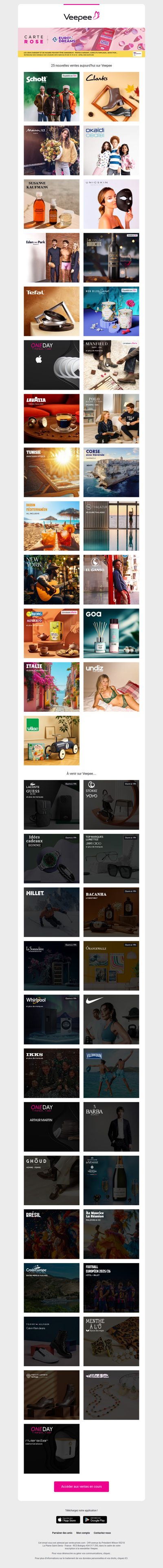 Bonjour, aujourd'hui Schott NYC, Clarks, Maison 123 et 22 autres ventes sur Veepee