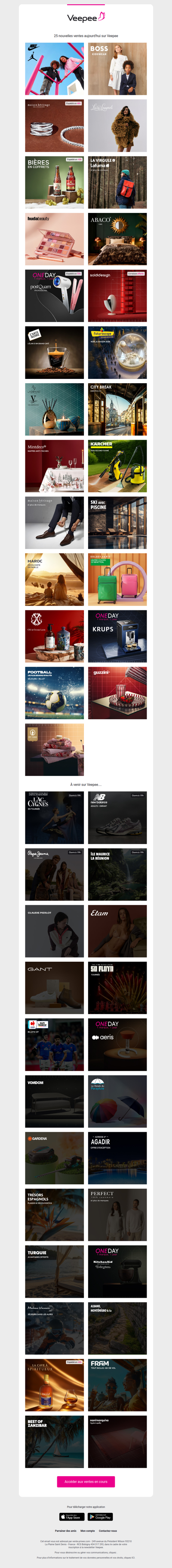 Bonjour, aujourd'hui Nike et Jordan Kids, Boss Kidswear, Maison Héritage et 22 autres ventes sur Veepee