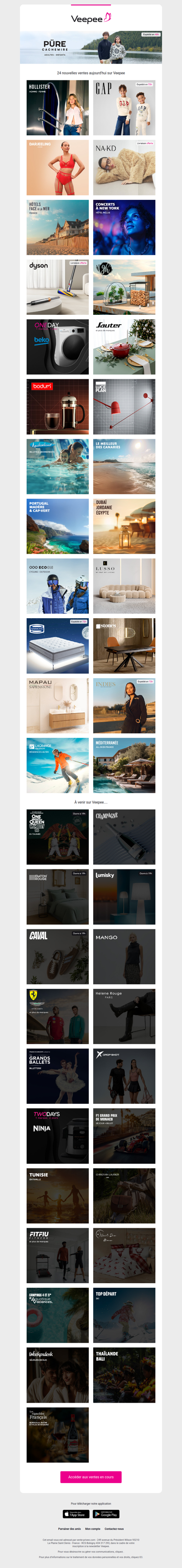 Aujourd'hui : Hollister, Gap, Darjeeling et 20 autres ventes sur Veepee