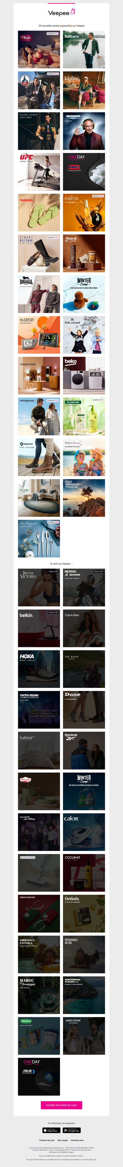 Aujourd'hui : Playtex, Balibaris, Jott et 22 autres ventes sur Veepee