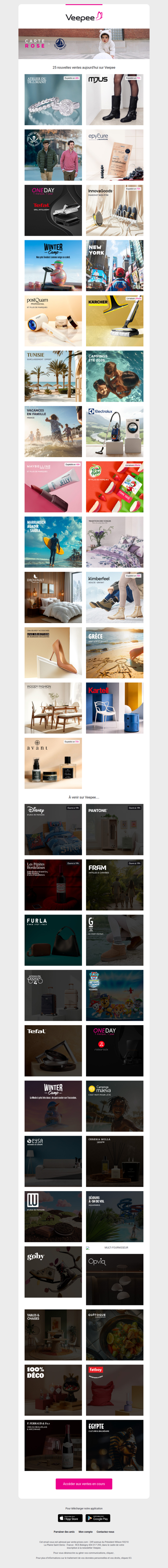 Aujourd'hui : Atelier du Diamant, Mjus, The Time of Bocha et 22 autres ventes sur Veepee