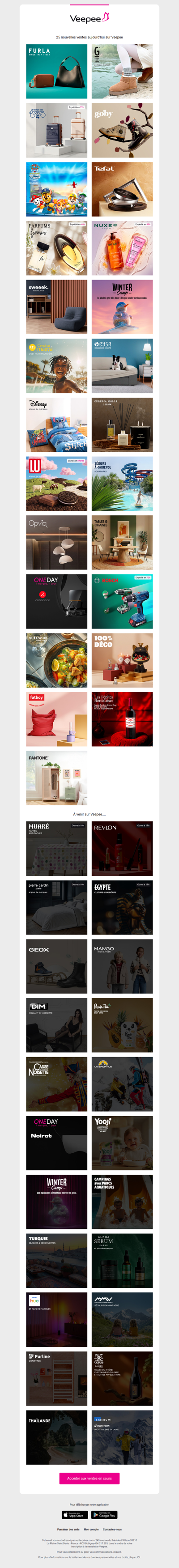 Bonjour, aujourd'hui Furla, Gooce, Le temps des Cerises et 22 autres ventes sur Veepee