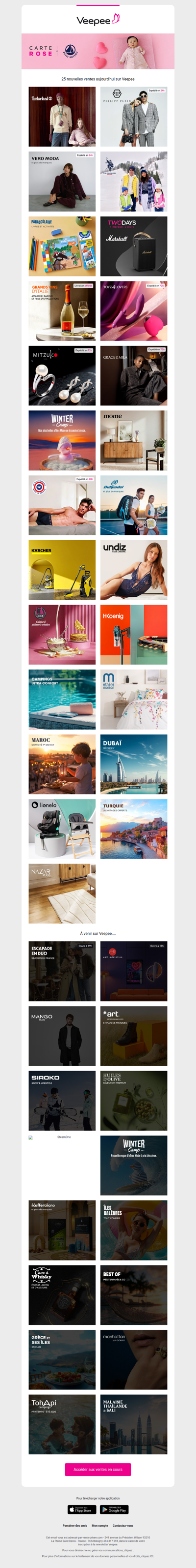 Aujourd'hui : Timberland, Philipp Plein, Vero Moda et 22 autres ventes sur Veepee