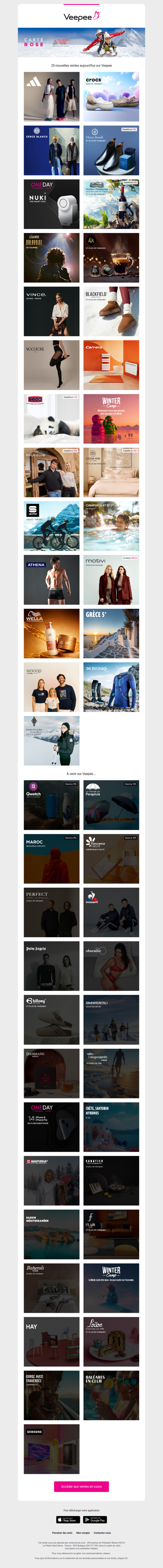 Aujourd'hui : Adidas, Crocs, Serge Blanco et 22 autres ventes sur Veepee