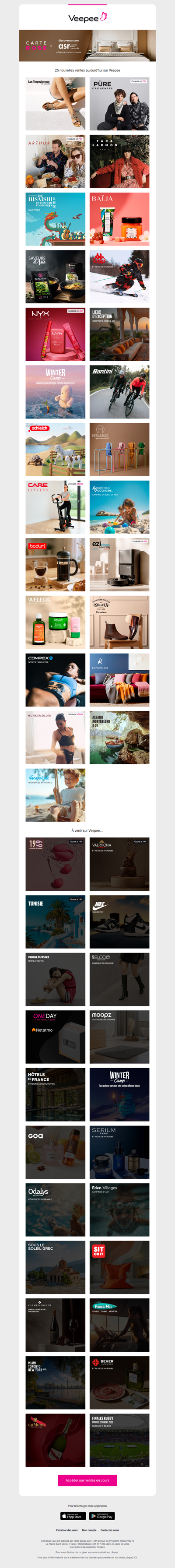 Aujourd'hui : Les Tropeziennes, Püre Cachemire, Arthur et 22 autres ventes sur Veepee