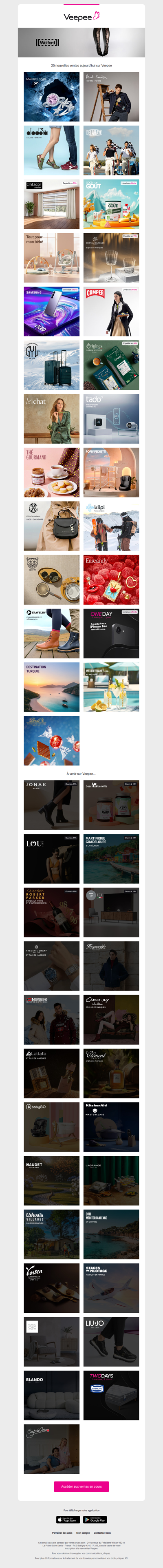 Bonjour, aujourd'hui Mauboussin, Paul Smith, Diadora Sport et 22 autres ventes sur Veepee