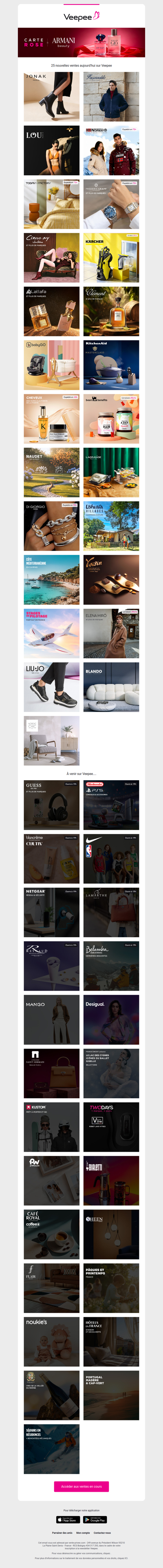 Aujourd'hui : Jonak, Façonnable, Lou et 22 autres ventes sur Veepee