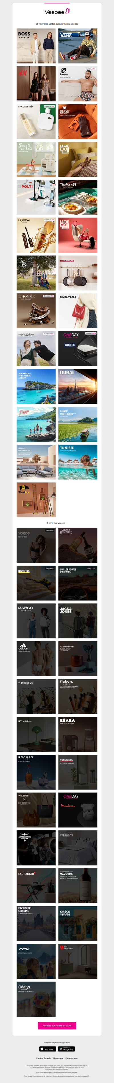 Aujourd'hui : Boss Kidswear, Vans, H&M et 21 autres ventes sur Veepee