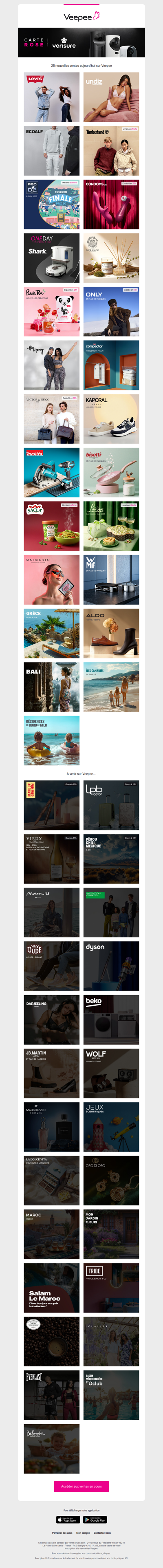 Aujourd'hui : Levi's®, Undiz, Ecoalf et 22 autres ventes sur Veepee