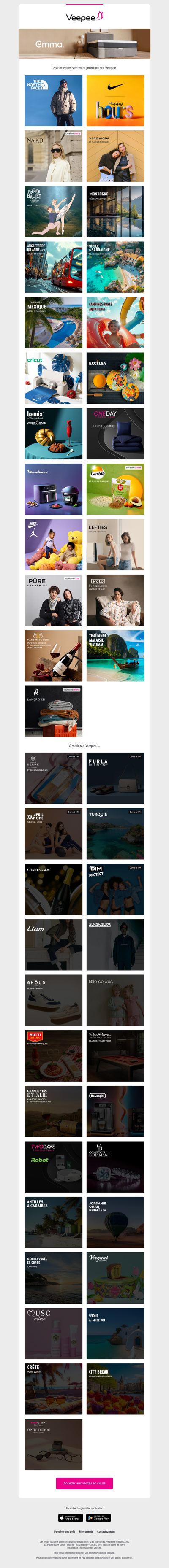 Aujourd'hui : The North Face, Nike, Na-kd et 20 autres ventes sur Veepee