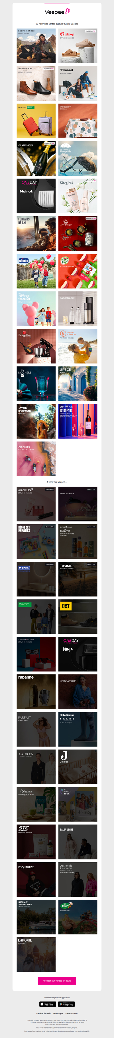 Aujourd'hui : Ralph Lauren, Billowy, Shepperd and Sons et 20 autres ventes sur Veepee