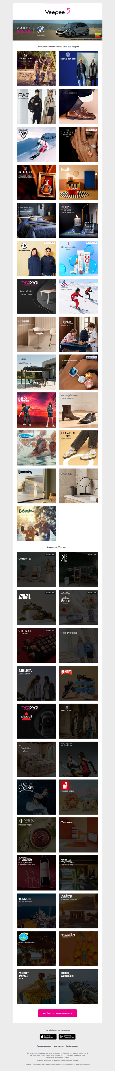 Bonjour, aujourd'hui Kids Around, Serge Blanco, EA7 et 22 autres ventes sur Veepee