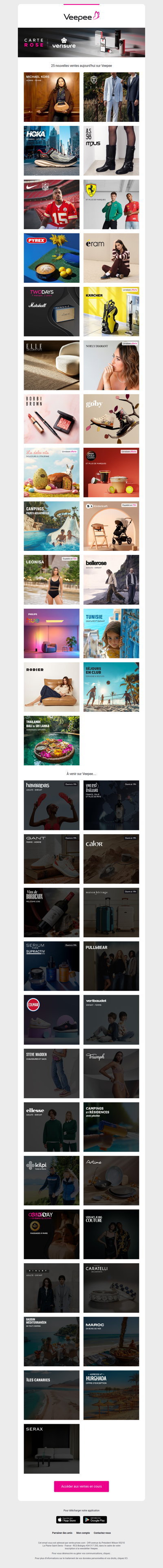 Aujourd'hui : Michael Kors, Izac, Hoka et 22 autres ventes sur Veepee