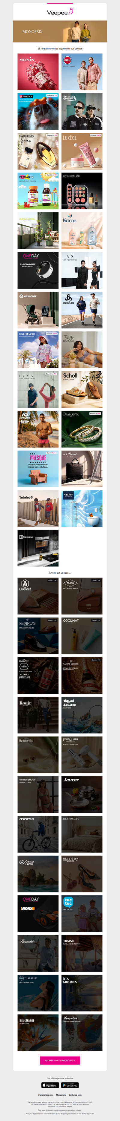 Aujourd'hui : Sirop Monin, Colmar, PURINA et 22 autres ventes sur Veepee