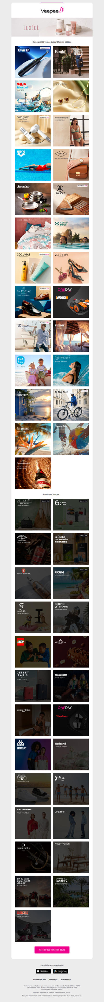 Aujourd'hui : Oral-b, Rouje, Walibi Belgium & Aqualibi et 22 autres ventes sur Veepee