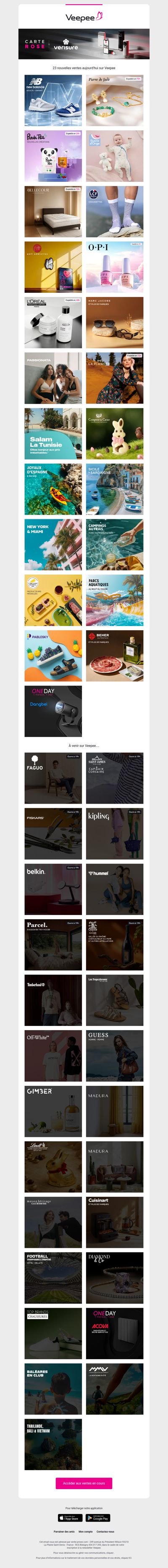 Bonjour, aujourd'hui New Balance, Pierre de Jade, Panda tea et 20 autres ventes sur Veepee