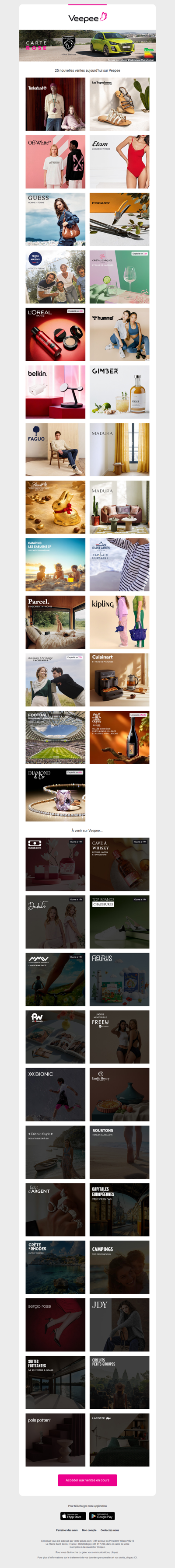 Aujourd'hui : Timberland, Les Tropeziennes par M.Belarbi, Off-White et 21 autres ventes sur Veepee