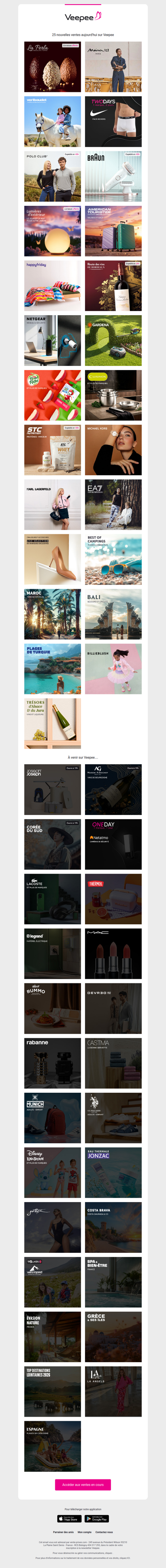 Bonjour, aujourd'hui La Perla di Torino, Maison 123, Vertbaudet et 22 autres ventes sur Veepee