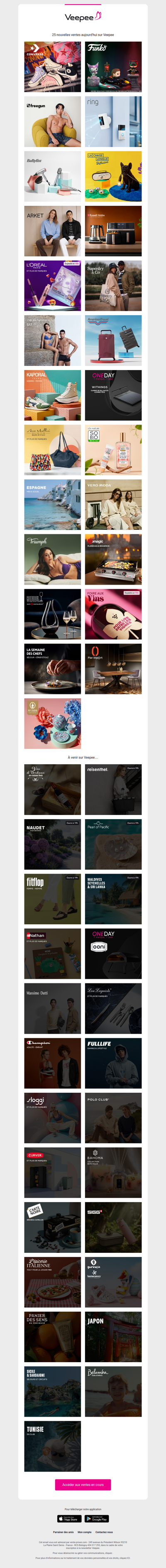 Aujourd'hui : Converse, Funko, Freegun et 22 autres ventes sur Veepee