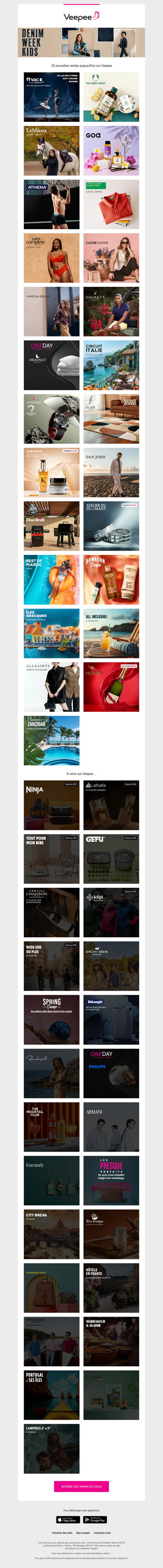 Aujourd'hui : Sorties en Ile-de-France, The Body Shop , LeMieux et 22 autres ventes sur Veepee