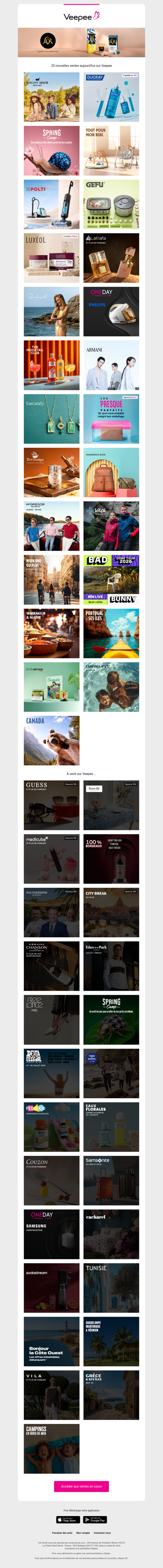 Aujourd'hui : Sergent Major, Ducray et plus de marques, Spring Camp et 22 autres ventes sur Veepee