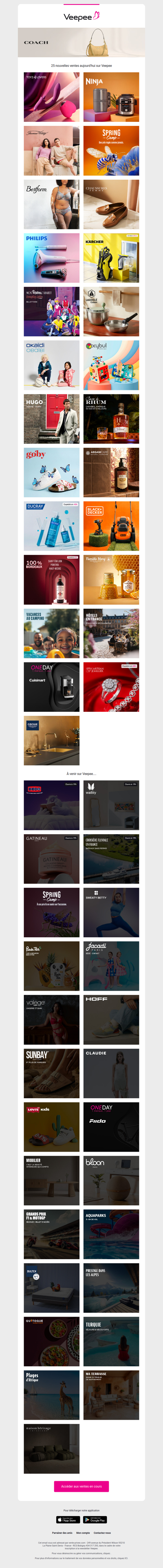 Bonjour, aujourd'hui Toyz4Lovers, Ninja foodi, American Vintage et 22 autres ventes sur Veepee