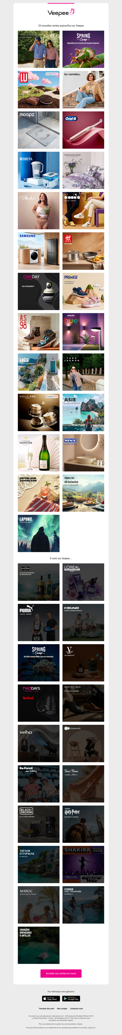 Bonjour, aujourd'hui Tommy Hilfiger, Spring Camp, LU et 22 autres ventes sur Veepee