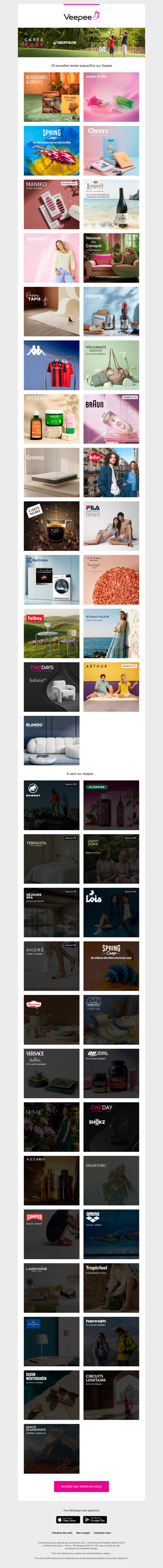 Aujourd'hui : Beaux livres et vinyles, Easytoys, Spring Camp et 22 autres ventes sur Veepee