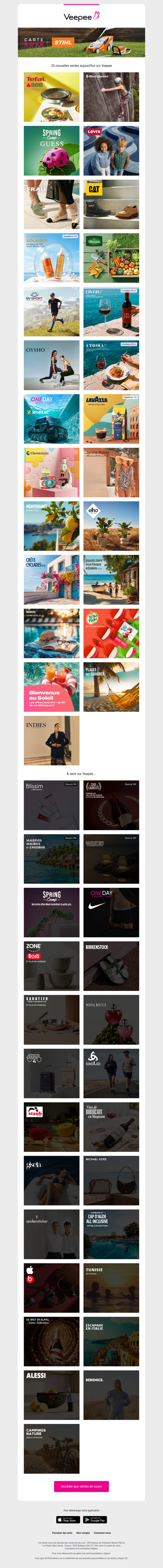 Aujourd'hui : Tefal, Black diamond, Spring Camp et 22 autres ventes sur Veepee