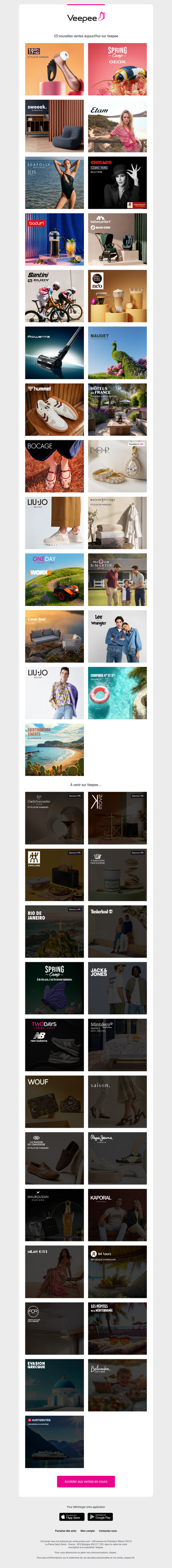 Bonjour, aujourd'hui 1969, Spring Camp, Sweek et 22 autres ventes sur Veepee