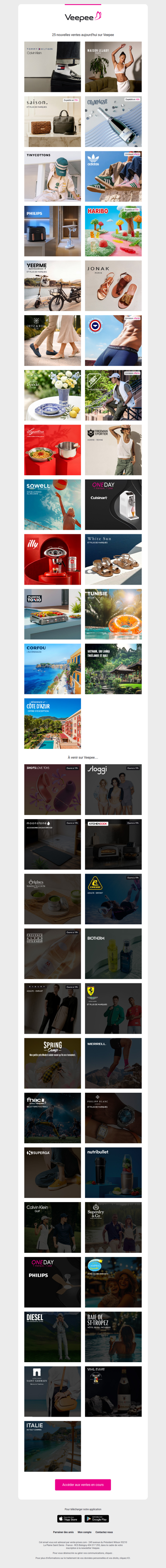 Bonjour, aujourd'hui Tommy Hilfiger et Calvin Klein, Maison Lejaby, SAISON et 22 autres ventes sur Veepee