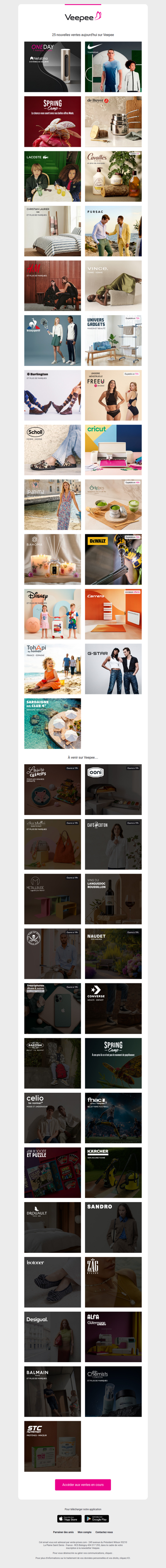 Aujourd'hui : Netatmo, Teamswear, Spring camp et 22 autres ventes sur Veepee