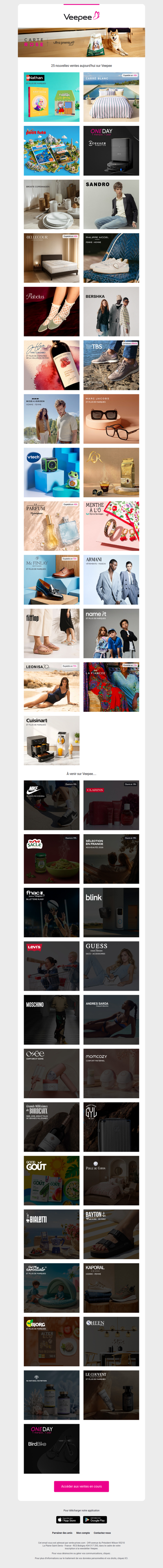 Aujourd'hui : Nathan, Carré Blanc, Petit Futé et 22 autres ventes sur Veepee