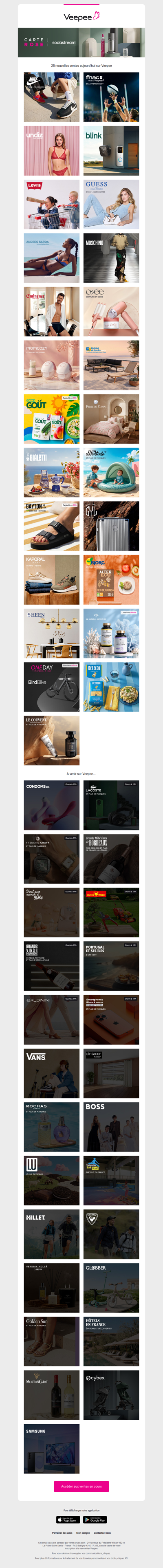 Bonjour, aujourd'hui Nike, Billetterie Rugby, Undiz et 22 autres ventes sur Veepee