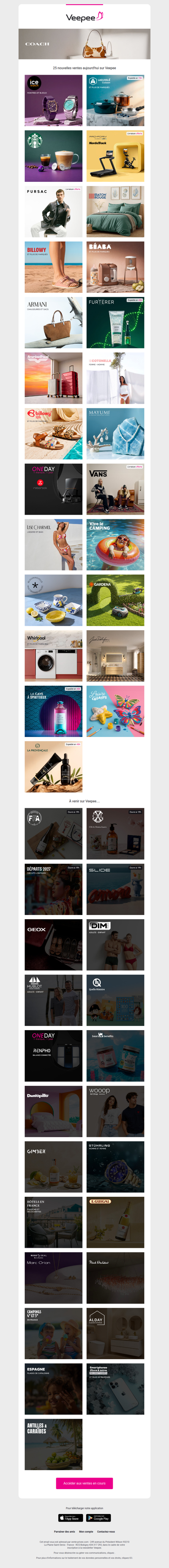 Aujourd'hui : Ice Watch, Laguiole Cuisson, Starbucks® et 21 autres ventes sur Veepee