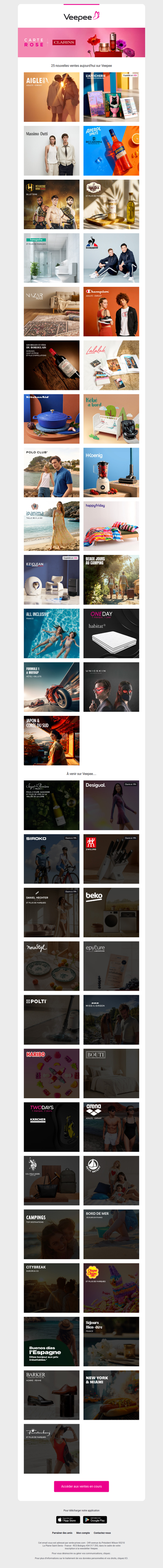 Bonjour, aujourd'hui Aigle, L'afficherie, Massimo Dutti et 22 autres ventes sur Veepee