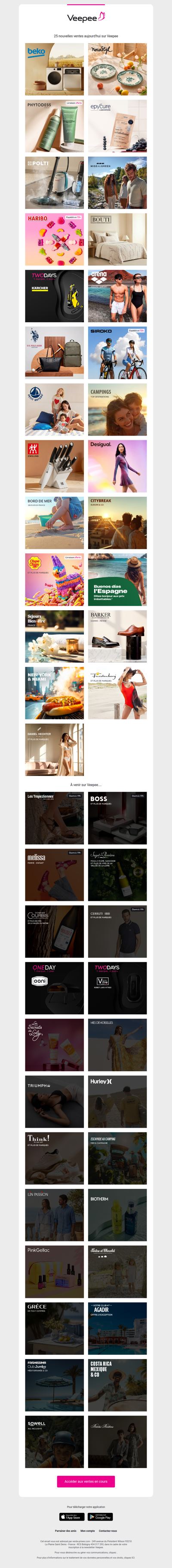 Aujourd'hui : Beko, Novastyl, Phytodess & Dessange et 22 autres ventes sur Veepee