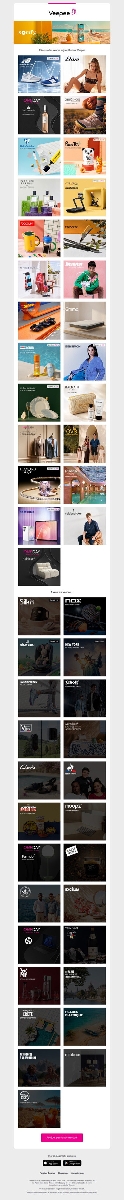 Aujourd'hui : New Balance, Etam,  La Pertuade et 22 autres ventes sur Veepee