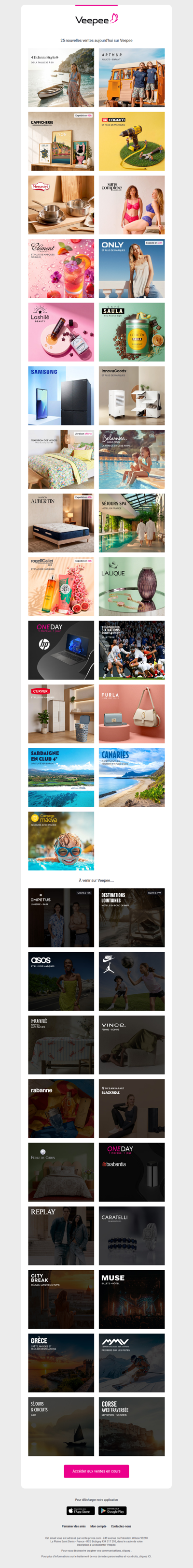 Aujourd'hui : Ethnic Style, Arthur, L'afficherie et 22 autres ventes sur Veepee