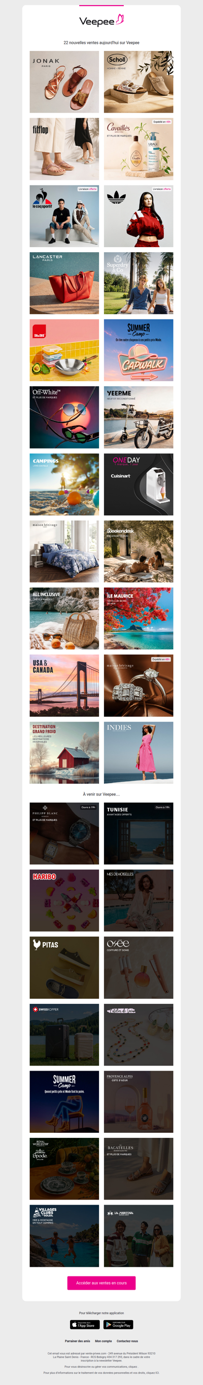 Bonjour, aujourd'hui Jonak, Scholl, Fitflop et 19 autres ventes sur Veepee