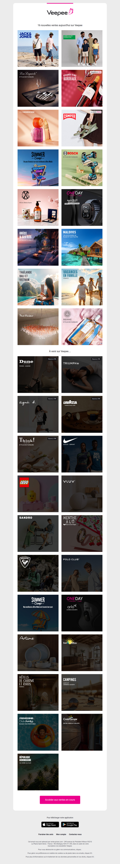 Bonjour, aujourd'hui Jack & Jones, Benetton, Lou Laguiole et 13 autres ventes sur Veepee