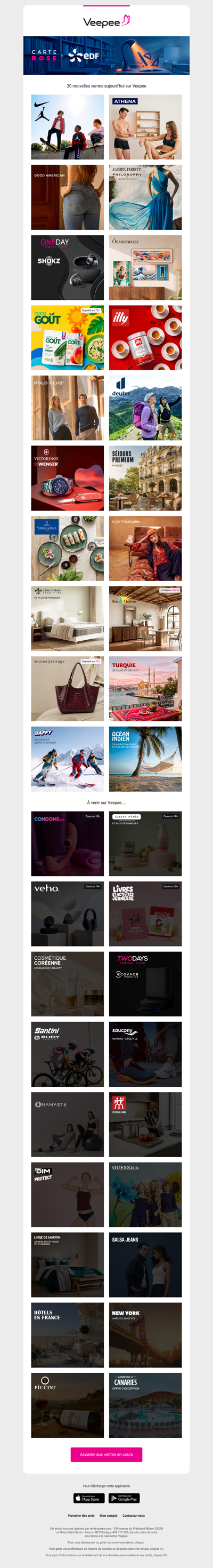 Aujourd'hui : Nike et Jordan Kids, Athena, Good American et 17 autres ventes sur Veepee