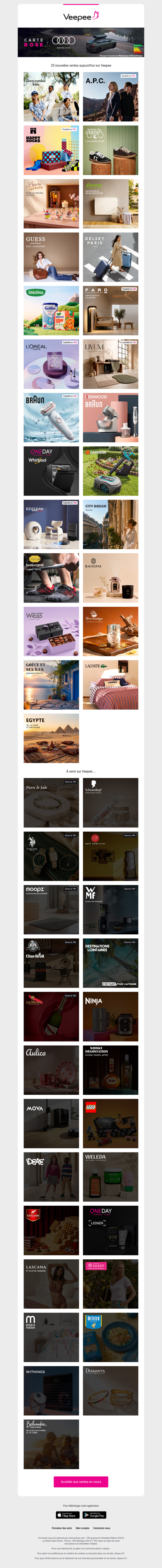 Aujourd'hui : Abercrombie kids, A.P.C., Happy Socks et 22 autres ventes sur Veepee