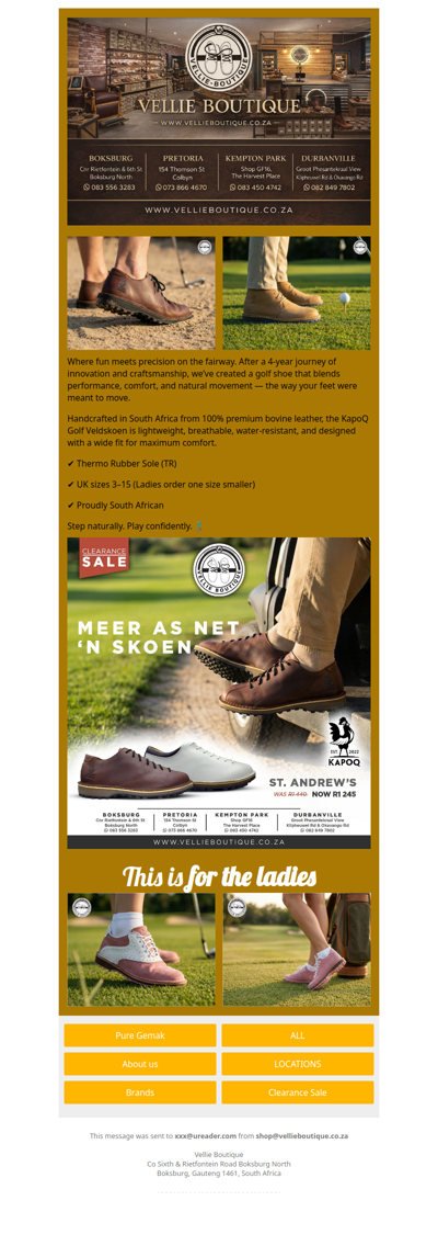 Golf Veldskoen from South Africa