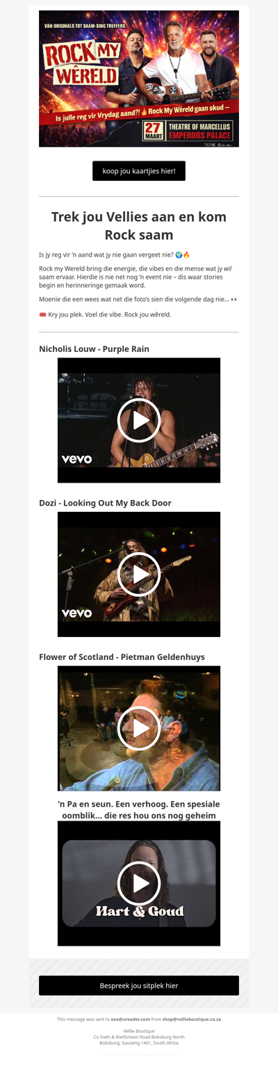 Dis Vrydag aand… dis tyd om te rock! 🤘 Is julle reg vir Rock My Wêreld?!