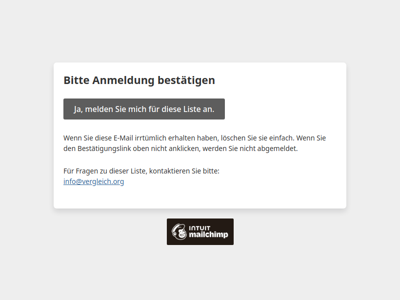 vergleich.org: Bitte Anmeldung bestätigen