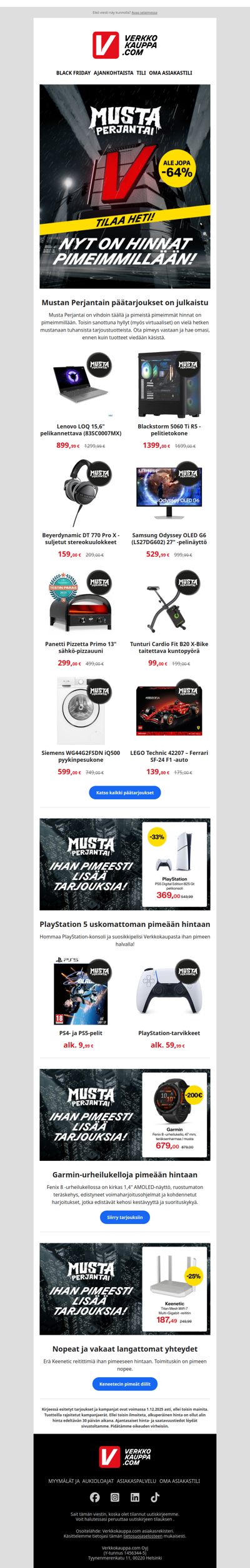 Mustan Perjantain päätarjoukset on julkaistu 🏴