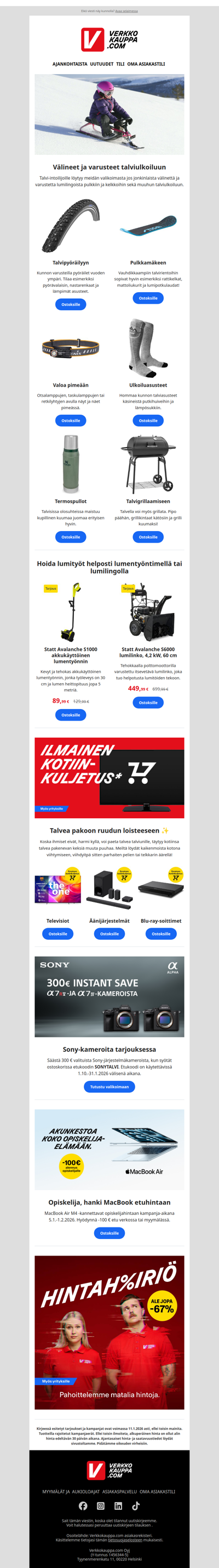 Talven parhaat välineet kotiin ja ulos ❄️