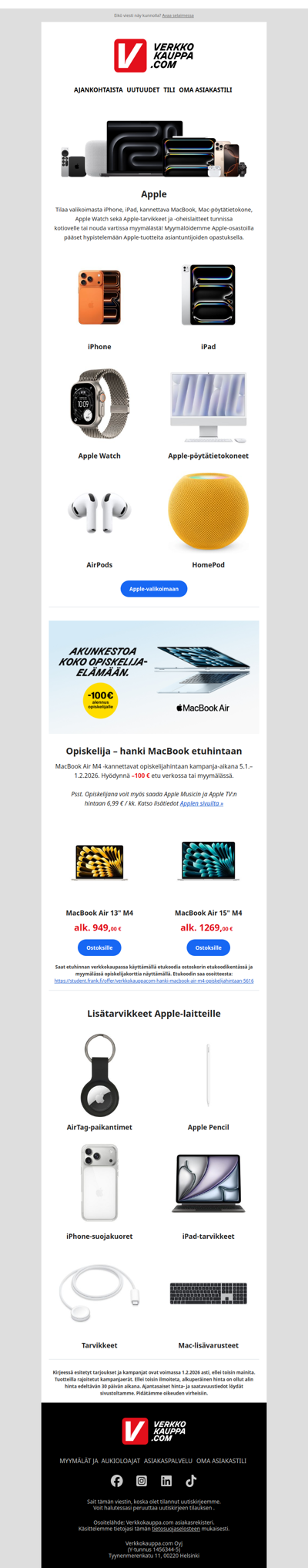 Ajankohtaiset Apple-laitteet vuodelle 2026