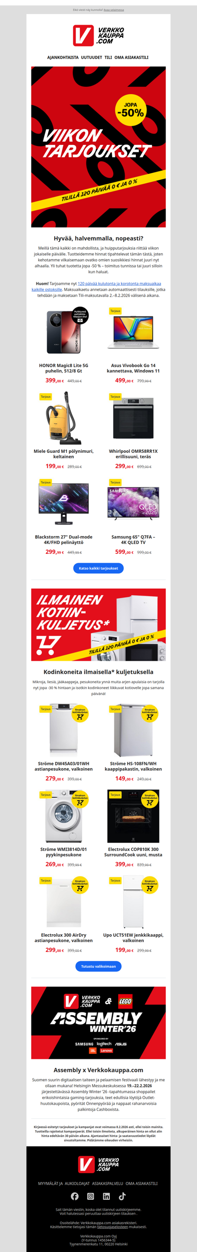 120 päivää kulutonta ja korotonta maksuaikaa kaikille ostoksille